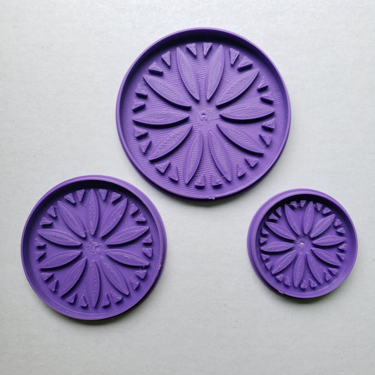 # 164 Imprinted Medallion Sunflower 3 pc